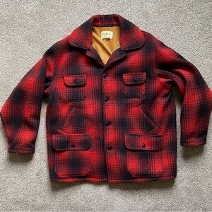 🎉VINTAGE Field & Stream 1940’s Shadow Plaid Hunting Jacket,Men’s Size 46,Red/BK